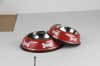 Large size for Red Color Pet Stainless Steel Bowl