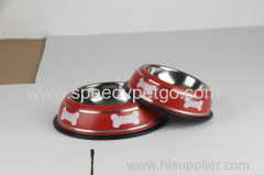 Large size for Red Color Pet Stainless Steel Bowl