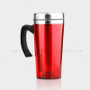 stainless steel double wall coffee mug/plastic travel mug with sealed lid