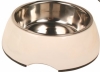 Beige color Large Size Pet stainless steel bowl with malemine frame