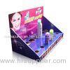 Customized cardboard counter Cosmetic Display Stand with holes for Spray bottles