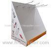 Glossy POS countertop cardboard display with 4 metal hooks for Tools