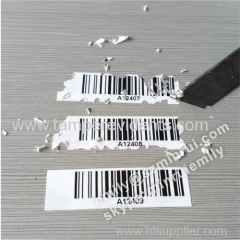 Custom Tamper Proof Barcode Labels Eggshell Barcode Stickers With Sequence Numbers Printed