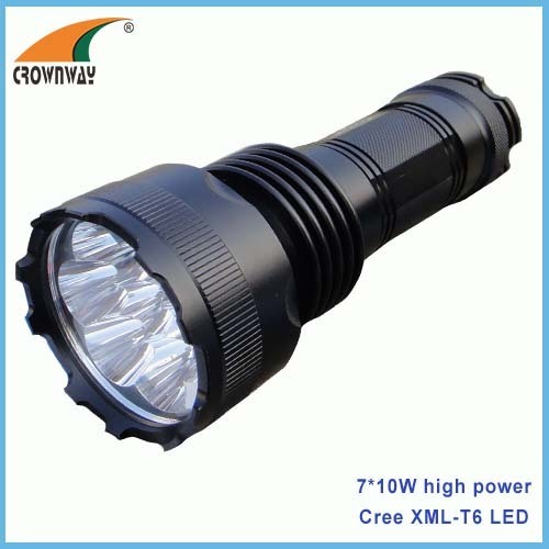7*10W Cree LED rechargeable 18650 hand torches heavy duty aluminum material 5600Lumen high power work repairing light