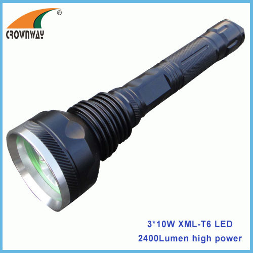 2400Lumen high power 10W XML Cree LED Flashlight 18650 rechargeable lantern portable emergency light repairing lamps