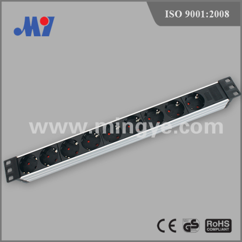 9 ways PDU socket with white Aluminium alloy shell