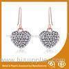 Custom Nice Hook Design Silver Heart Metal Stud Earrings For Wedding