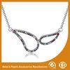 Plating Embossing Silver Glass Chain Necklace For Promotion Gift