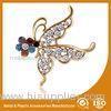Customized Handmade Metal Brooches Crystal Butterfly Brooches Jewellery