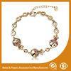 Color Change Zircon Metal Chain Bracelet Heart Shaped Zinc Alloy