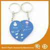 Blue Personalized Heart Keychain Custom Metal Keychains For Birthday Keyring