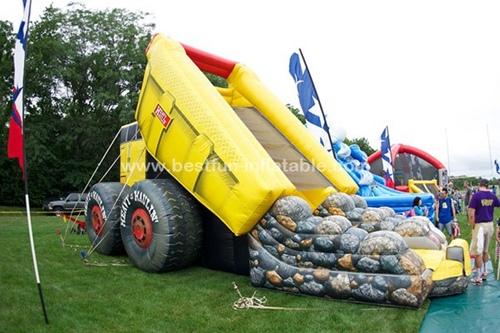 Crazy inflatable monster truck slide direct manufacture