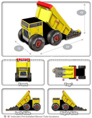 Crazy inflatable monster truck slide direct manufacture