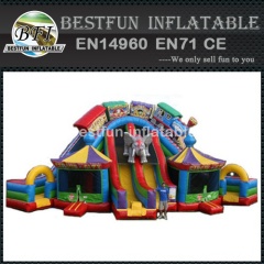 Funny inflatable circus city bouncer slide