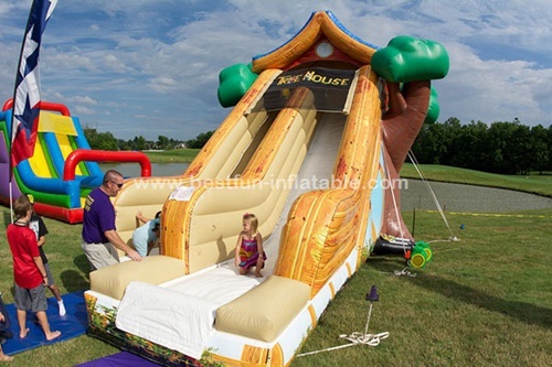 Inflatable jumping slide tree house children slide