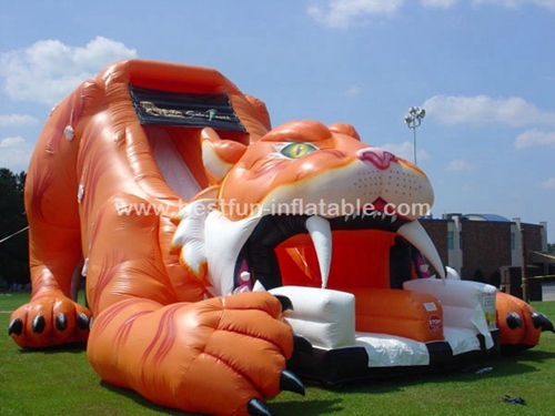 Inflatable sabre-tooth kids slides