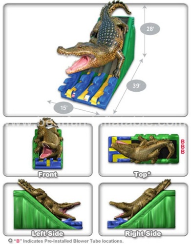 Promotion Sale Inflatable Crocodile Kids Water Slide