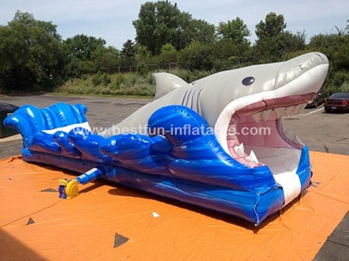 PVC commercial inflatable shark water slide