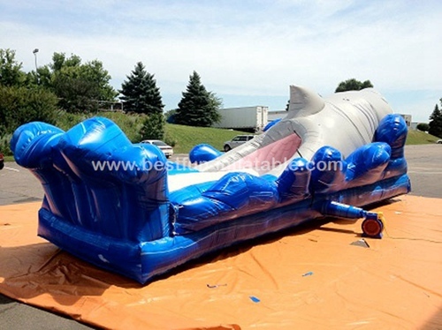 PVC commercial inflatable shark water slide