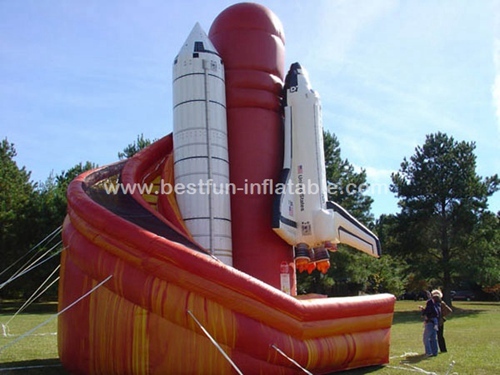 Space shuttle air plane slide inflatable twist slide