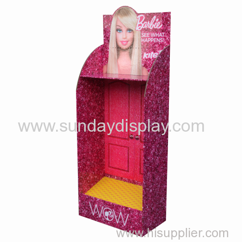 Hair accessory cardboard peg and shelf mixed display stand