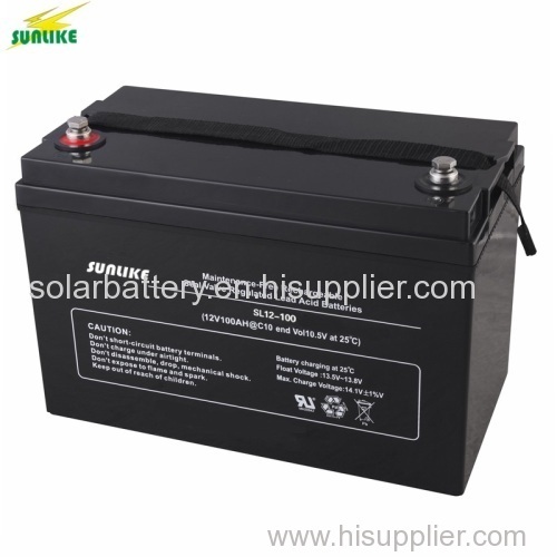 High Capacity Battery 12V100ah AGM Storage Solar Battery