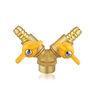 Hot Forged Double Fork Brass Gas Valve With Butterfly Handle M / F Thread