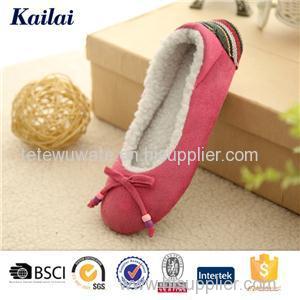 Suede Fabric Bowknot Ballet Shoes