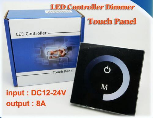 TM06 black color DC12-24V 8A Normal LED Touch Panel Controller Dimmer Wall Switch Ring for LED light or led strip