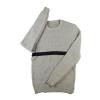 2015 Fall roune-neck pullover wool vertical rib colorblock sweater