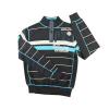 2016 men's good quality fashion plastic zipper pullover striped printing knitwear