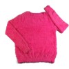 2015 fall plain jersey pullover sweater pink feather yarn knitwear