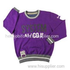 boy's sophisticated round-neck applique printing pullover sweater