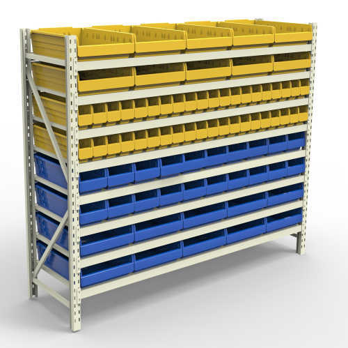 Chorme racking system with bins