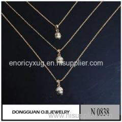 N838 18K Gold Plated Synthetic Diamond Clavicle Chain