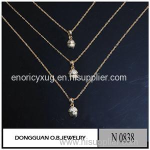 N838 18K Gold Plated Synthetic Diamond Clavicle Chain