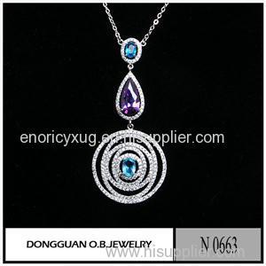 N663 Costume Jewelry Rhodium Plated Large Size Jewelry