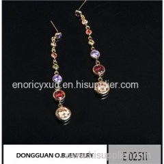 E2511 Champagne Garnet Stone Earring Jewelry Multicolour Jewelry