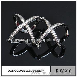 R6910 Fashion Movable Cheap Rhodium Plated Double Ring