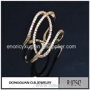 R7542 Latest Gold Finger Ring Designs Fashion Imitation Diamond Gold Ring