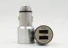 Silver 2.4amp Ipad / Iphone Auto Charger Stainless Steel With LED Light