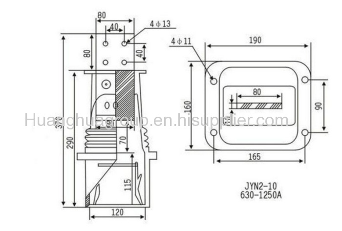 Isolating cover of primary contact of vacuum circuit breaker for switchgear Type jyn2 10-02