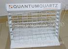 White Metal Tile Display Racks Counter Powder Coating With 8 Layer