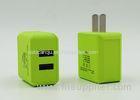 Green Iphone Dual USB Travel Charger AC 100V - 240V Output Free Sample