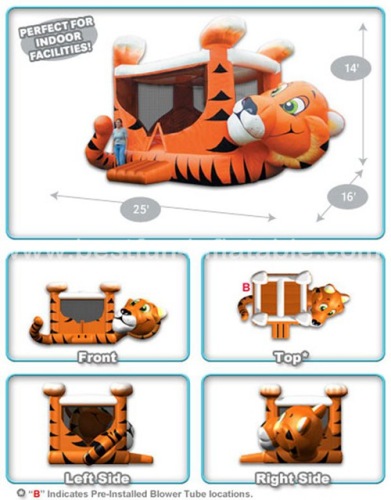 Inflatable tiger belly bouncer house