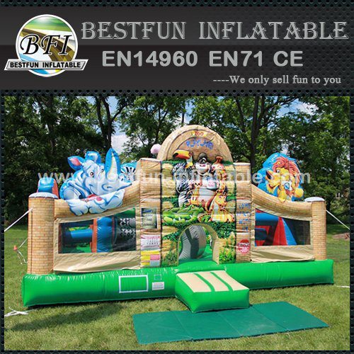 Inflatable Jungle Zoo Playbed Bounce Playland