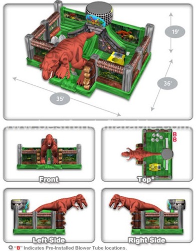 Jurassic Zoo inflatable bouncer combo