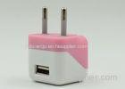 5 Volt 1 Amp EU Portable Wall Charger Adaptor Pink Color For Mobile Phone