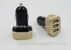 Android Phones Gold Portable USB Car Charger Multiple Port Customized OEM / ODM