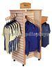 Wooden Slatwall Clothing Store Fixtures and Displays Flooring